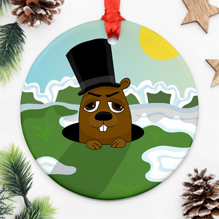 Groundhog Ornament (Round) 