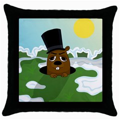 Groundhog Throw Pillow Case (black) by Valentinaart