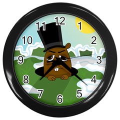 Groundhog Wall Clocks (black) by Valentinaart