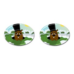 Groundhog Cufflinks (oval) by Valentinaart