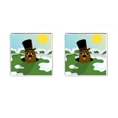 Groundhog Cufflinks (square) by Valentinaart