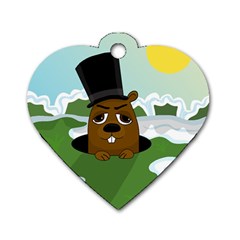 Groundhog Dog Tag Heart (two Sides) by Valentinaart