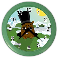 Groundhog Color Wall Clocks by Valentinaart