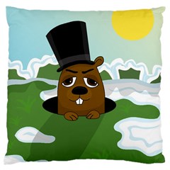 Groundhog Large Cushion Case (two Sides) by Valentinaart