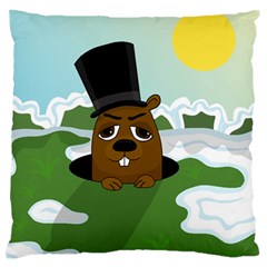 Groundhog Large Flano Cushion Case (two Sides) by Valentinaart