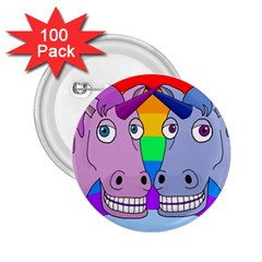 Unicorn Love 2 25  Buttons (100 Pack) 