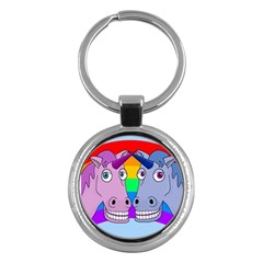 Unicorn Love Key Chains (round)  by Valentinaart