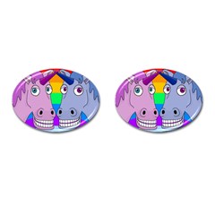 Unicorn Love Cufflinks (oval) by Valentinaart