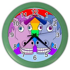 Unicorn Love Color Wall Clocks by Valentinaart