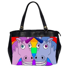 Unicorn Love Office Handbags (2 Sides)  by Valentinaart