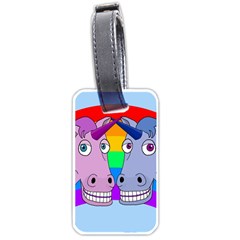 Unicorn Love Luggage Tags (one Side)  by Valentinaart