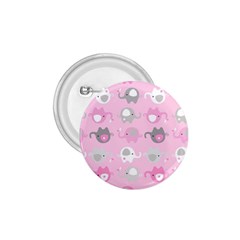 Animals Elephant Pink Cute 1.75  Buttons