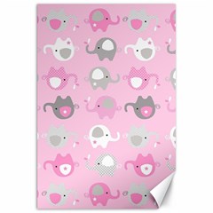 Animals Elephant Pink Cute Canvas 20  x 30  