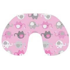 Animals Elephant Pink Cute Travel Neck Pillows