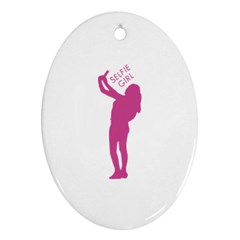 Selfie Girl Graphic Ornament (oval)  by dflcprints