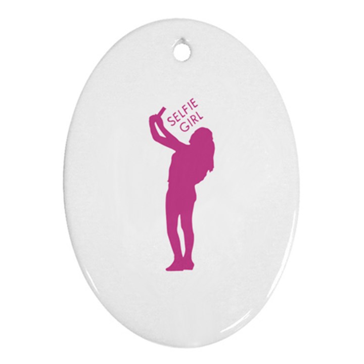 Selfie Girl Graphic Ornament (Oval) 