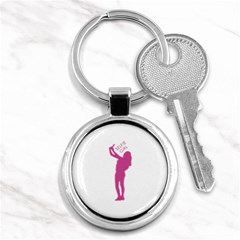 Selfie Girl Graphic Key Chains (round)  by dflcprints