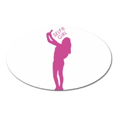 Selfie Girl Graphic Oval Magnet by dflcprints