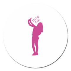 Selfie Girl Graphic Magnet 5  (round)