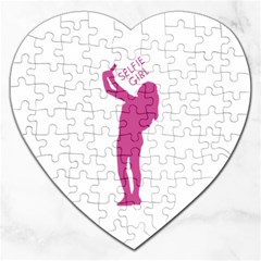 Selfie Girl Graphic Jigsaw Puzzle (heart) by dflcprints