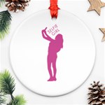 Selfie Girl Graphic Round Ornament (Two Sides)  Back