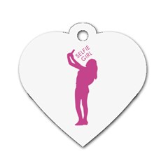 Selfie Girl Graphic Dog Tag Heart (one Side) by dflcprints