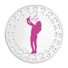 Selfie Girl Graphic Ornament (round Filigree)  by dflcprints