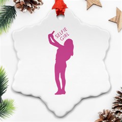 Selfie Girl Graphic Snowflake Ornament (2-side) by dflcprints