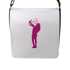 Selfie Girl Graphic Flap Messenger Bag (l)  by dflcprints