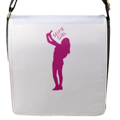 Selfie Girl Graphic Flap Messenger Bag (s) by dflcprints