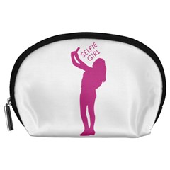 Selfie Girl Graphic Accessory Pouches (large)  by dflcprints