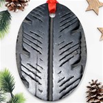 Mature Black Auto Altreifen Rubber Pattern Texture Car Oval Ornament (Two Sides) Front