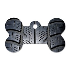 Mature Black Auto Altreifen Rubber Pattern Texture Car Dog Tag Bone (two Sides)