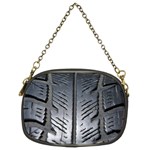 Mature Black Auto Altreifen Rubber Pattern Texture Car Chain Purses (Two Sides)  Front