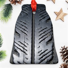 Mature Black Auto Altreifen Rubber Pattern Texture Car Bell Ornament (2 Sides)