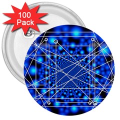 Network Connection Structure Knot 3  Buttons (100 Pack) 