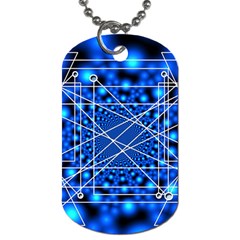 Network Connection Structure Knot Dog Tag (one Side) by Amaryn4rt