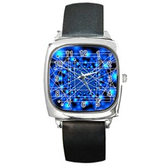 Network Connection Structure Knot Square Metal Watch by Amaryn4rt