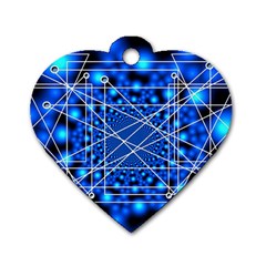 Network Connection Structure Knot Dog Tag Heart (two Sides) by Amaryn4rt