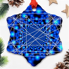 Network Connection Structure Knot Snowflake Ornament (2-side) by Amaryn4rt