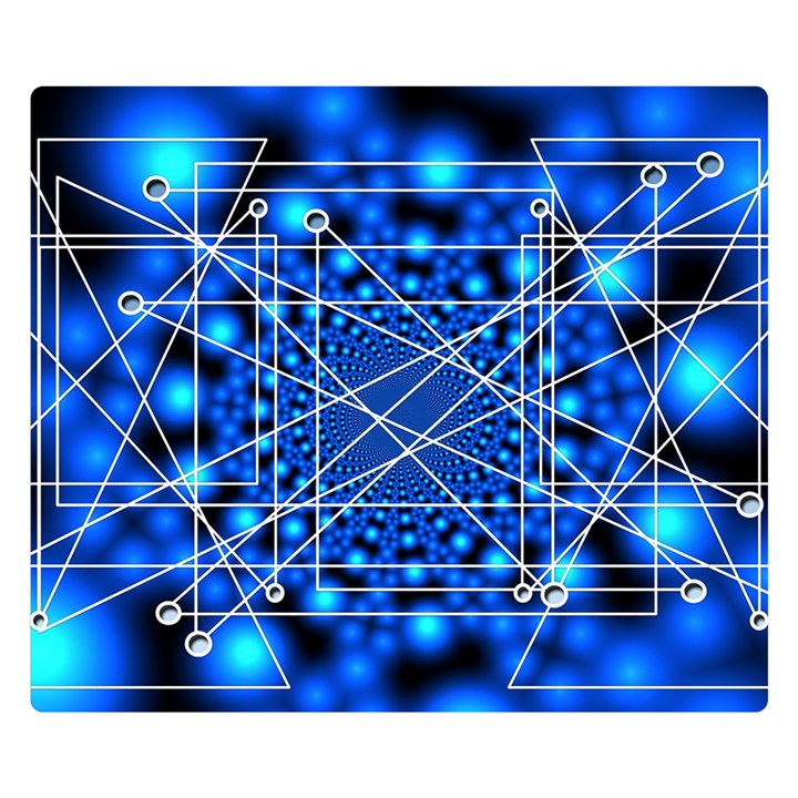 Network Connection Structure Knot Double Sided Flano Blanket (Small) 