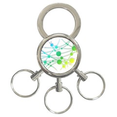 Network Connection Structure Knot 3-Ring Key Chains