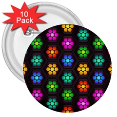 Pattern Background Colorful Design 3  Buttons (10 Pack) 