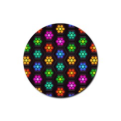 Pattern Background Colorful Design Rubber Coaster (round) 