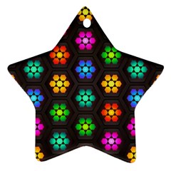 Pattern Background Colorful Design Star Ornament (two Sides)  by Amaryn4rt