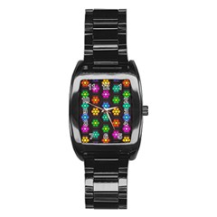 Pattern Background Colorful Design Stainless Steel Barrel Watch by Amaryn4rt