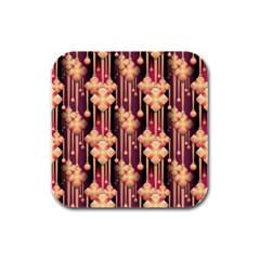 Seamless Pattern Rubber Square Coaster (4 Pack) 