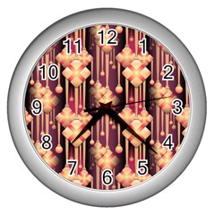 Seamless Pattern Wall Clocks (silver)  by Amaryn4rt