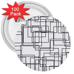 Structure Pattern Network 3  Buttons (100 Pack)  by Amaryn4rt