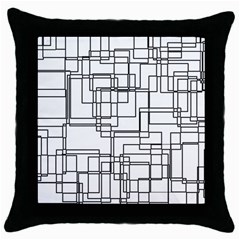 Structure Pattern Network Throw Pillow Case (black)